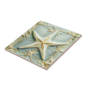 Carreau Art Nouveau Faux Relief Starfish Sea Star Beach (Côté)