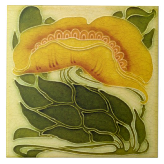 Carreau Art Nouveau Floral de Marsden Peach, l'antiquité d (Devant)