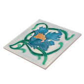 Carreau Art Nouveau Floral Majolica Faux Relief (Côté)