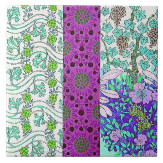 Carreau Art nouveau Grapevine vintage floral (Devant)