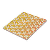 Carreau Art Nouveau jaune Jonquil papier peint fleuri damé (Côté)