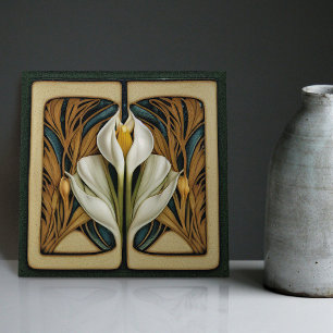 Carreau Art Nouveau Lily Calla Symétrique Art Mural Floral