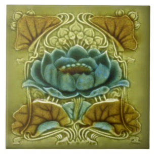 Carreau Art Nouveau Lotus Repro de la tuile d'antiquité v