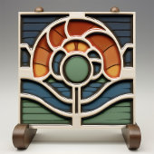 Carreau Art Nouveau Mackintosh Rose Ceramic Tile