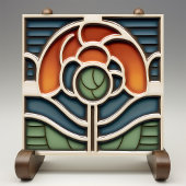 Carreau Art Nouveau Mackintosh Rose Ceramic Tile