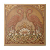 Carreau Art Nouveau Mirrored CranePat#9 Terra Cotta ID1193 (Devant)