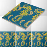 Carreau Art Nouveau Ocean Beach Nautique Seahorse Frieze<br><div class="desc">Il s'agit d'une numériquement impression améliorée issue d'un design vintage de frise hippocampe Art nouveau de 1900. Vous pouvez customiser les couleurs.</div>