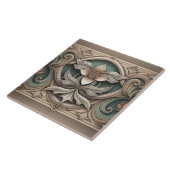 Carreau Art Nouveau Ornement frontalier floral (Côté)