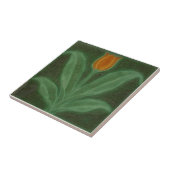 Carreau Art nouveau représentant une tulipe jaune- (Côté)