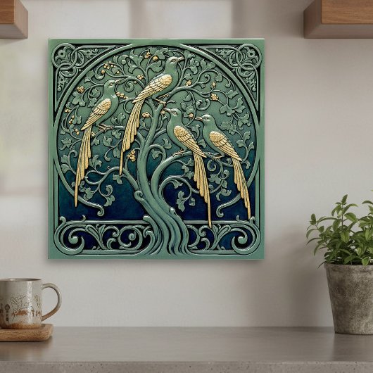 Carreau Art Nouveau Songbirds Pat#11 ID1193