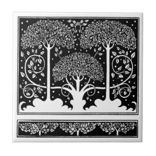Carreau Art Nouveau Tree Beardsley Motif