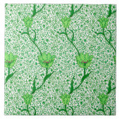 Carreau Art Nouveau Tulip Damask, Emerald Green (Devant)