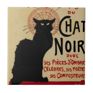 Carreau Art Nouveau vintage, Ce Soir Conversation Noir Cha