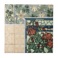 Art Nouveau vintage, fleurs de Colombine Aquilegia