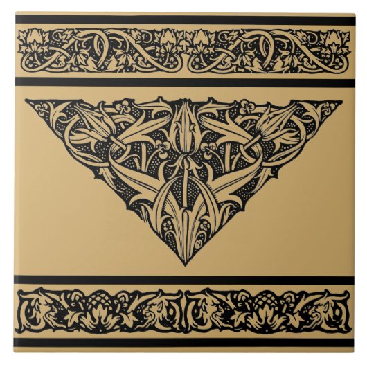 Carreau Art Nouveau vintage Floral (Devant)