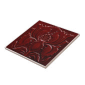 Carreau Art Nouveau Vintage Pretty Red Flower  (Côté)