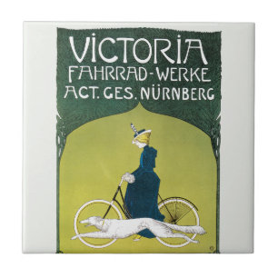 Carreau Art Nouveau vintage, Victoria Fahrrad Werke, Rehm