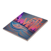 Carreau Art numérique à rétroéclairage des rivières bleues (Côté)