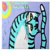 Carreau Art numérique Abstrait Cat et Sun (Devant)