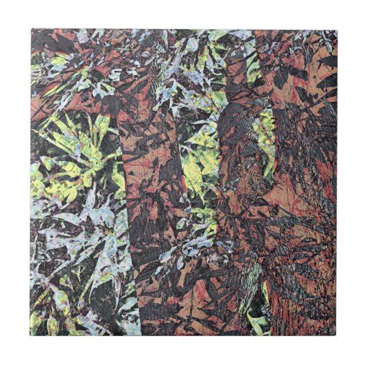 Carreau Art numérique de motif à fleurs florales avec arbr (Devant)