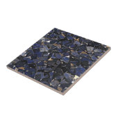 Carreau Art numérique en mosaïque bleu marine  (Côté)