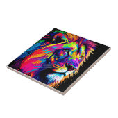 Carreau art numérique Portrait Lion 3d (Côté)