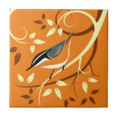 Carreau Art Nuthatch Stylisé (Devant)