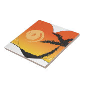 Carreau Art orange tropical du soleil de palmier de (Côté)