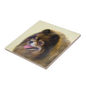 Carreau Art original de chien de peinture noire et (Côté)