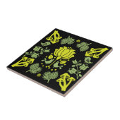 Carreau Art populaire des champignons de forêt nordique (Côté)