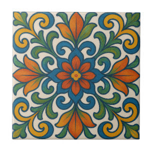 Carreau Art populaire Floral