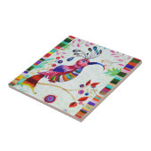 Carreau art populaire floral de peinture d'arc-en-ciel (Côté)