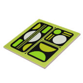 Carreau Art rétro Abstrait géométrique Chartreuse Vert (Côté)