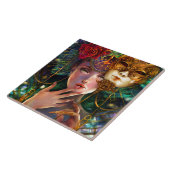 Carreau Art surréaliste de fantaisie de fille de masque de (Côté)