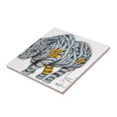 Carreau Art urbain de rue : Rhinocéros de ruban (Côté)