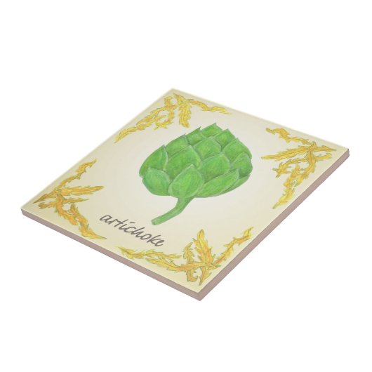 Carreau artichaut au design classique feuille (Côté)