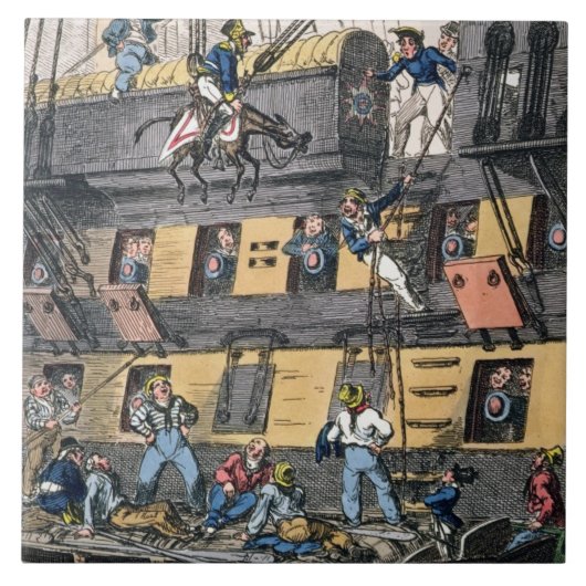 Carreau Artillerie de vol ou une marine de cheval (engravi (Devant)