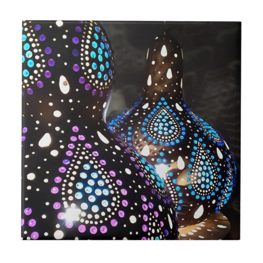 Carreau Artisanat Gourd Lanternes turques Acrylique Art (Devant)