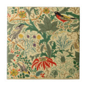 Carreau Arts & Artisanat Oiseaux & Fleurs Motif par Voysey (Devant)