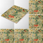Carreau Arts & Artisanat Oiseaux & Fleurs Motif par Voysey<br><div class="desc">Il s'agit d'une numériquement impression améliorée d'un c antique. 1925 Oiseaux et fleurs motif par l'architecte Charles Francis Annesley Voysey,  Arts et Métiers d'art. Vous pouvez customiser la couleur arrière - plan.</div>
