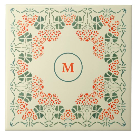 Carreau Arts & Artisanat ou Artiste Crayon Floral (Devant)