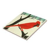 Carreau Arts & Artistes ou Artisans 1907 Red Cardinal Bird (Côté)