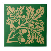 Carreau Arts & Crafts de style médiéval feuilles de chêne (Devant)