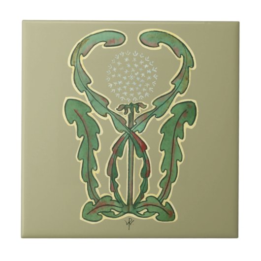 Carreau Arts Et Métiers D'Artisanat 1906 Flower Design (Devant)