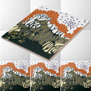 Carreau Arts vintages et artisanat ou artisanat Arbres sou