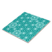 Carreau Asanoha japonais ou Motif étoile, turquoise (Côté)