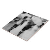 Carreau Asie, Japon, Tokyo. Jeunes femmes et parapluies. (Côté)