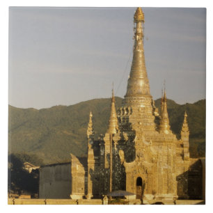 Carreau Asie, Myanmar, lac Inle. Pagodes.