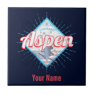 Carreau Aspen Colorado Retro Skier Vintage USA Ski