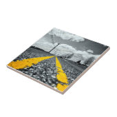 Carreau Asphalt Jaune Road Photographie créative (Côté)